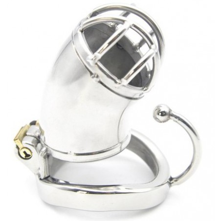 Cage De Chasteté Métal Ball Full - Tailles Anneaux S : 4 cm - M : 4,5 cm - L : 5 cm - Crochet/Cadenas/Clés - 7 / Ø 3,3 Cm - Fukr