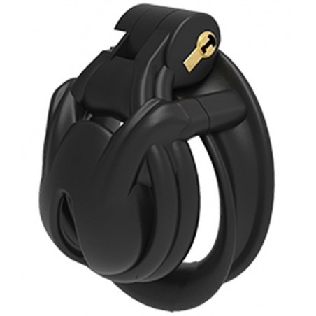 Cage De Chasteté De Luxe Evo S - 4 Anneaux - Eléments De Calage - Cadenas - Clés - ABS Noir - 4 Cm / Ø 3,5 Cm - Fukr