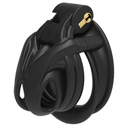 Cage De Chasteté De Luxe Evo M - 4 Anneaux - Eléments De Calage - Cadenas - Clés - ABS Noir - 4,5 Cm / Ø 3,5 Cm - Fukr