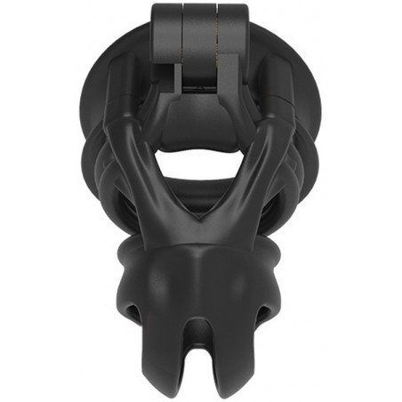 Cage De Chasteté De Luxe Cob Lock M - 4 Anneaux - Eléments De Calage - Cadenas - Clés - ABS Noir - 8 Cm / Ø 2,8 A 3,4 Cm - Fukr