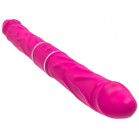 Double gode Vibrant - Pyrios Fuchsia - Télécommandé - Waterproof - Rechargeable - 35 cm / De 3,2 A 3,5 cm - Generique