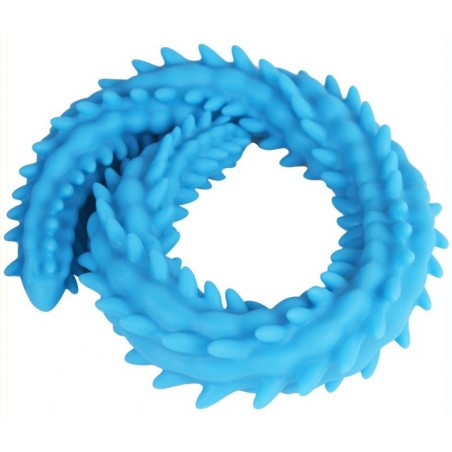 Double Gode Scolop M - Dong En Silicone Noir - A Picots - Taille M - 50 Cm / Ø 4 Cm - DoublePlayz