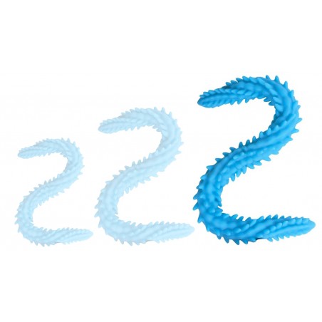 Double Gode Scolop L - Dong En Silicone Bleu - A Picots - Taille L - 60 Cm / Ø 5 Cm - DoublePlayz
