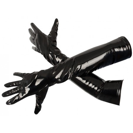 Gants Portés Au Coude Gloves - Vinyle Noir - Tailles : S - M - L - XL - Black Level