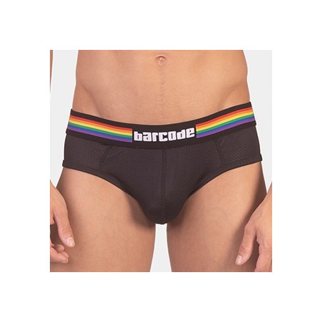 Backless Fesses Nues - Pride Noir - Ceinture Rainbow - Tailles :  S / M / L / XL - Bercode Berlin