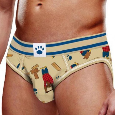 Bottomless Lumberbear Prowler - Motifs Ours Bucherons - Blanc Fesses Nues - Tailles : S/ M/ L/ XL/ XXL - Prowler Underwear