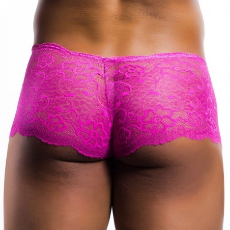 Boxer Court Lace En Dentelle Fuchsia - S-M / L-XL - Mob Erorticwear
