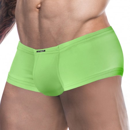 Boxer ultra court Booty - Taille Basse - Vert Fluo Effet Brillant - Tailles : S / M / L / XL - Cut 4 Men