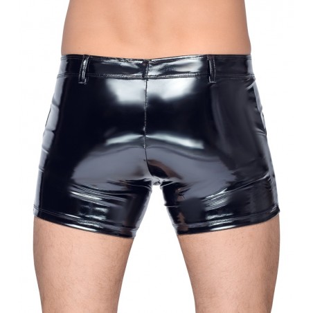 Boxer Bount En Simili Cuir Effet Vinyle - Noir Brillant - Ouverture Par Zip En Métal Devant - S / M / L / XL / XXL - Black Level