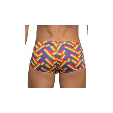 Boxer Prise Fest - Rayures Multicolore Rainbow - Tailles : S / M / L / XL - Male Power