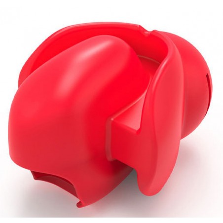 Bâillon Fix Tongue Rouge Avec Cadenas - Espace Interne Pour La Langue - Sangle Simili Cuir Réglable Noire - BDS Master