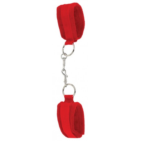 Menottes Pour Poignets Ou Chevilles Rouges - Fermeture A Scratch - Mousquetons Et Chaines En Métal - 5,5 cm De Large - Ouch
