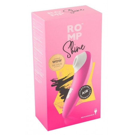 Stimulateur Clitoridien - Shine Rose - A Air Pulsé - Rechargeable - 15 cm / Ø 4,5 cm - Romp