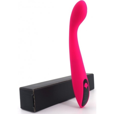Vibromasseur Fingerly Rose - Pointe Incurvée - Spécial Point G - Rechargeable - 14 cm / Ø De 1,5 A 2,6 cm - Myplaytoys
