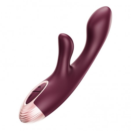 Rabbit Vibrant Et Chauffant - Kelly Bordeaux - Rechargeable - Waterproof - 10 cm / Ø 3,2 cm - Myplaytoys