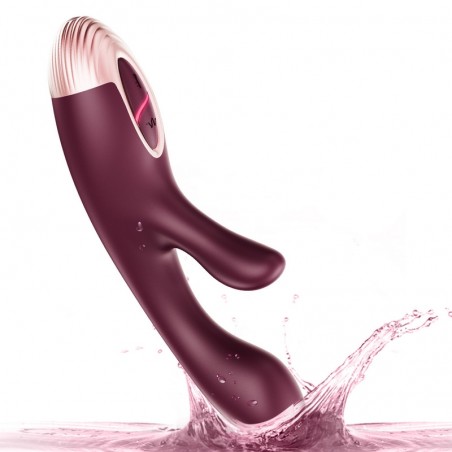 Rabbit Vibrant Et Chauffant - Kelly Bordeaux - Rechargeable - Waterproof - 10 cm / Ø 3,2 cm - Myplaytoys