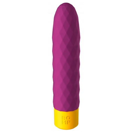 Vibromasseur Compact Beat Violet En Relief - Vaginal Et Zones Erogènes - Waterproof - Rechargeable - 13 cm / Ø 3,3 cm - Romp