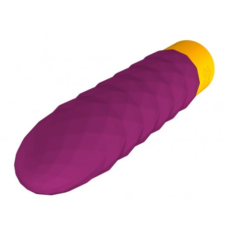 Vibromasseur Compact Beat Violet En Relief - Vaginal Et Zones Erogènes - Waterproof - Rechargeable - 13 cm / Ø 3,3 cm - Romp