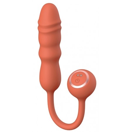 Gode De Luxe Va-Et-Vient - Glit Orange - Vaginal Ou Anal - Waterproof - Rechargeable - 13 cm / Ø 4,5 cm - Kissen