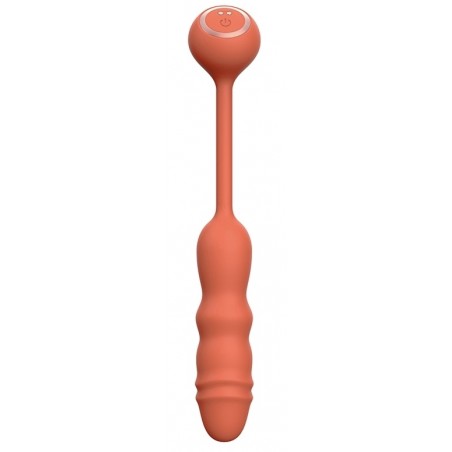 Gode De Luxe Va-Et-Vient - Glit Orange - Vaginal Ou Anal - Waterproof - Rechargeable - 13 cm / Ø 4,5 cm - Kissen