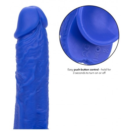 Gode Vibrant Admiral A Ventouse Bleu - Waterproof - Rechargeable - 14 cm / Ø 3,7 cm - Calexotics