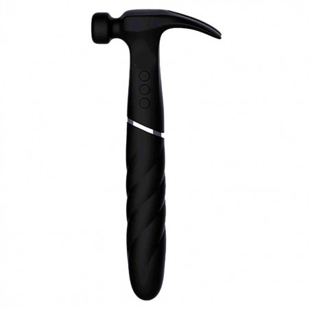 Vibromasseur Torsadé - Poignée Forme De Marteau - Sweet Hammer Noir - Etanche - Rechargeable - 17 cm / Ø 4 cm - Fukr