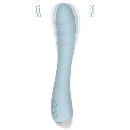 Vibromasseur Structuré - Fox Lindo Bleu - Waterproof - Rechargeable - 14 cm / Ø 3 cm - Myplaytoys