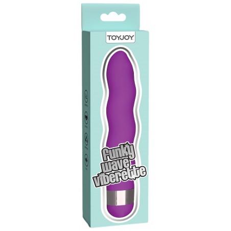 Vibromasseur Ondulé - Funky Wave Violet - Vaginal Ou Anal Ou Zones Erogènes - 15 cm / Ø 3 cm - Toyjoy