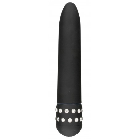 Vibromasseur Avec Strass - Diamond Superbe Noir - Vaginal Ou Zones Erogènes - 15 cm / Ø 2,5 cm - Toyjoy