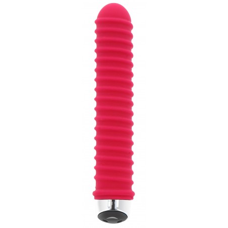 Vibromasseur Nervuré - Compact - Screw me Higher Rouge - Vaginal Et Massage - Rechargeable - 13 cm / Ø 2,5 cm - Toyjoy