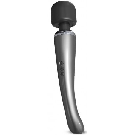 Stimulateur clitoridien - Wand Graphity - Tête Noire - Corps Gris - Rechargeable - 30 cm / Ø 5,5 cm - Action