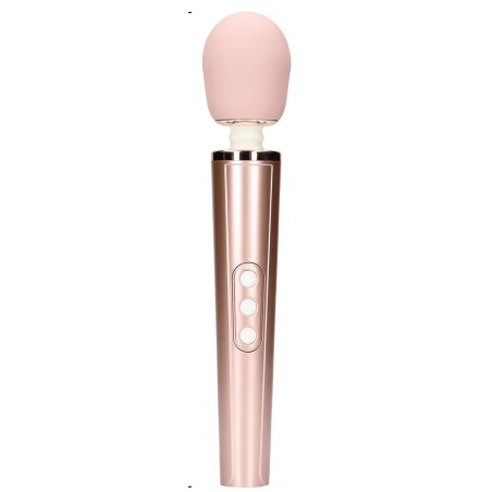 Stimulateur clitoridien - Wand Eggsy Rose Métallisé - Rechargeable - 25,5 cm / Ø 4,9 cm - Loveline