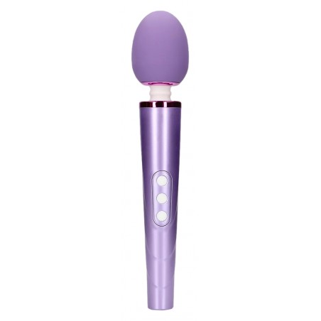 Stimulateur clitoridien - Wand Eggsy Violet Métallisé - Rechargeable - 25,5 cm / Ø 4,9 cm - Loveline