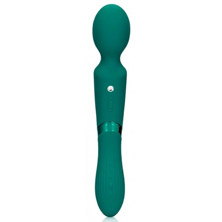 Vibromasseur Strié Ou Wand Doublesided Vert - Massage - Rechargeable - 10 cm / Ø 3,4 cm - Loveline