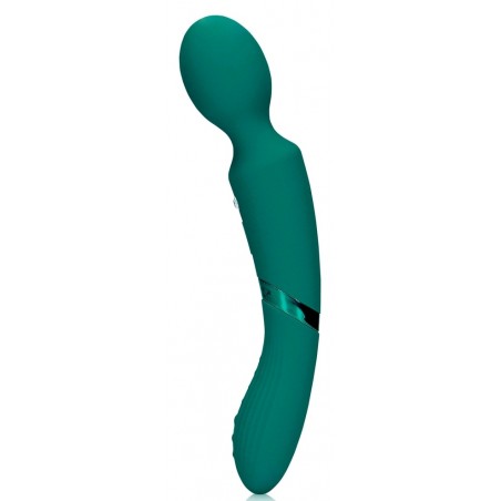 Vibromasseur Strié Ou Wand Doublesided Vert - Massage - Rechargeable - 10 cm / Ø 3,4 cm - Loveline