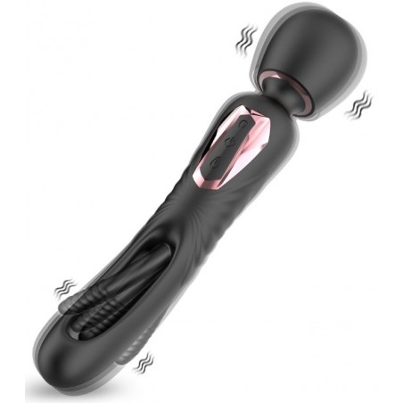 Vibromasseur A Tapotements Ou Wand Taping Vibratap Noir - Massage - Rechargeable - 11 cm / Ø 3,2 cm - Myplaytoys