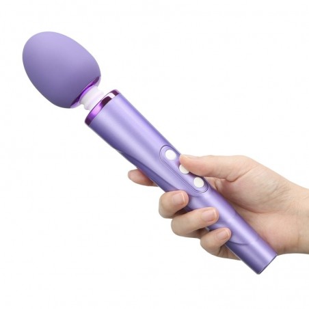 Stimulateur clitoridien - Wand Eggy Violet Métallisé - Rechargeable - 25 cm / Ø 4,9 cm - Myplaytoys