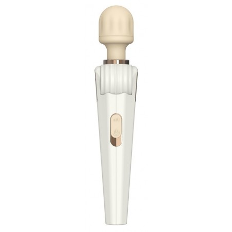 Stimulateur clitoridien - Wand Walaxy Blanc Métallisé - Tête Inclinable 180 ° - Rechargeable - 30 cm / Ø 4,7 cm - Myplaytoys