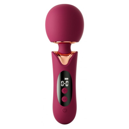 Stimulateur clitoridien - Wand Elizabeth Bordeaux - Ecran LCD - Rechargeable - 19 cm / Ø 6 cm - Myplaytoys