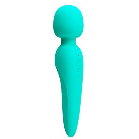 Stimulateur clitoridien - Wand Meredith Turquoise - Waterproof - Rechargeable - 21,5 cm / Ø 5 cm - Pretty Love