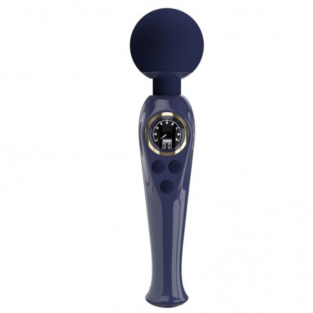 Stimulateur clitoridien - Wand Skyler Bleu - Ecran Digital - Rechargeable - 22,5 cm / Ø 5,5 cm - Pretty Love