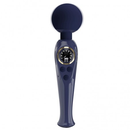 Stimulateur clitoridien - Wand Skyler Bleu - Ecran Digital - Rechargeable - 22,5 cm / Ø 5,5 cm - Pretty Love