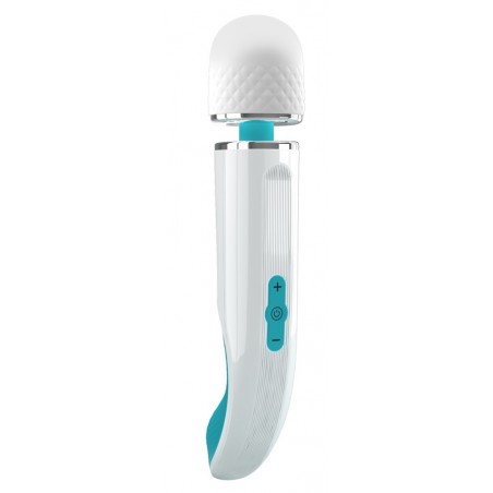 Stimulateur clitoridien - Wand Colormax Blanc Et Bleu - Rechargeable - 29 cm / Ø 5,8 cm - Pretty Love