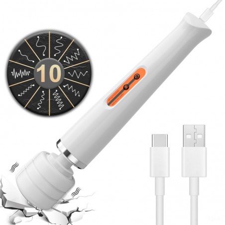 Stimulateur clitoridien - Wand Coolmagic Blanc - Rechargeable - 32 cm / Ø 6 cm - BDSMaster