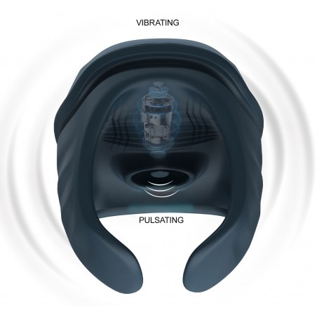 Masturbateur Vibrant Nova Noir - Forme De Coquille Ondulée - Rechargeable - 8 cm / 6,3 cm - Toyjoy
