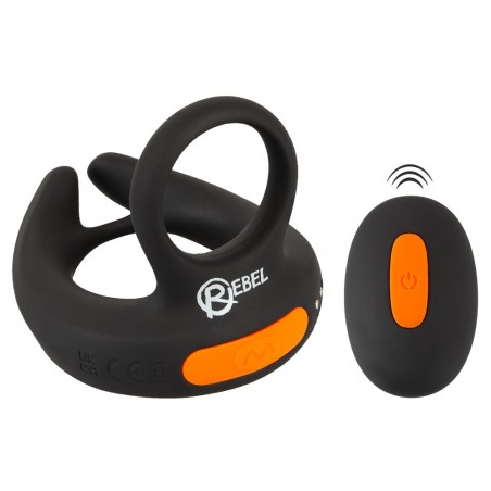 Ballstretcher Vibrant Touring Vibe Télacommandé - Cockring Et Ball Ring - Rechargeable - Ø 3,4 cm Et 4,6 cm - Rebel