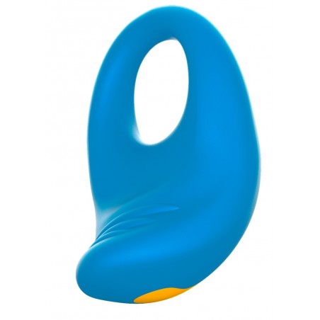 Cockring Vibrant Et Stimulateur Clitoridien Bombé Et Nervuré - Juke Bleu - Rechargeable - 7,5 cm / Ø 3 cm - Romp