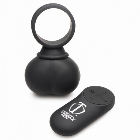 Cockring Avec Bourses Vibrantes - Vibe Balls Noir - Télécommandé - Rechargeable - Ø 3,5 cm - Trinity Vibes