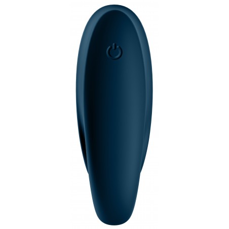 Double Anneau Vibrant Incredible Duo Navy Bleu - Tête Clitoridienne - Rechargeable - Etanche - 10 cm / Ø 2,5 cm - Satisfyer
