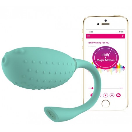 Œuf Vibrant A Picots Fugu Vert - Connecté - Waterproof - Rechargeable - 7 cm / Ø 3,5 cm - Magic Motion